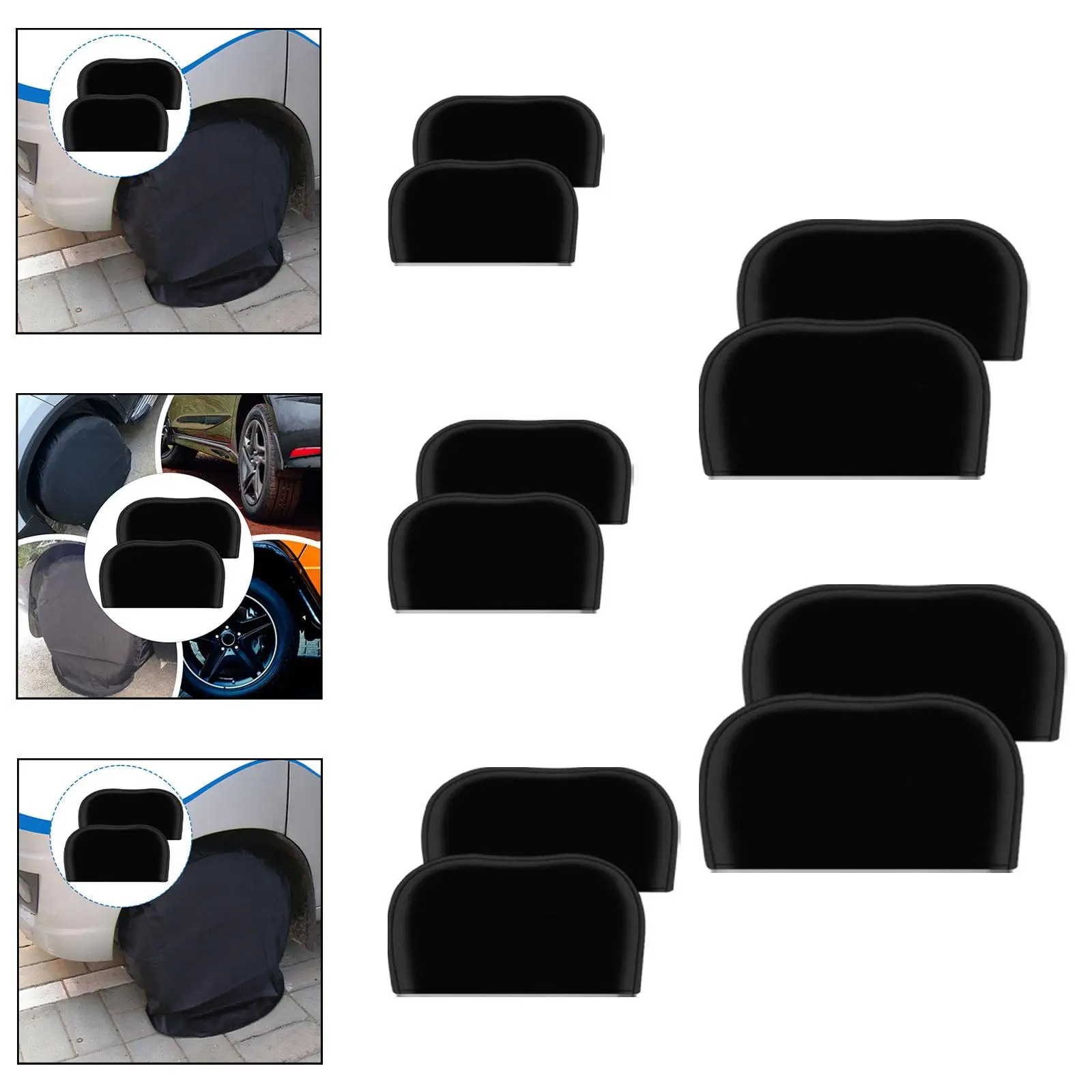 

2Pcs Outdoor RV Tire Covers Accessory Dustproof Easily Install Black