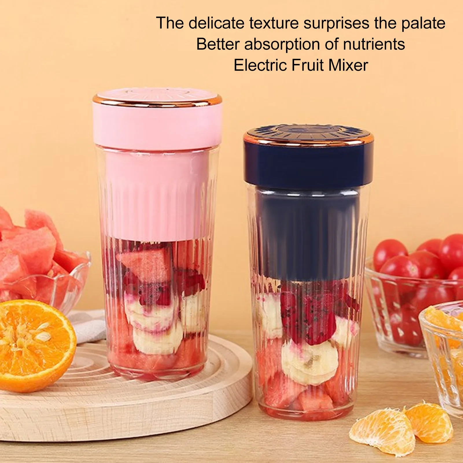 خلاط كوب لصنع العصائر اللاسلكي الصغير المحمول، 6 شفرات، صانع عصائر متعدد الوظائف للفواكه والمزيد من أدوات المطبخ