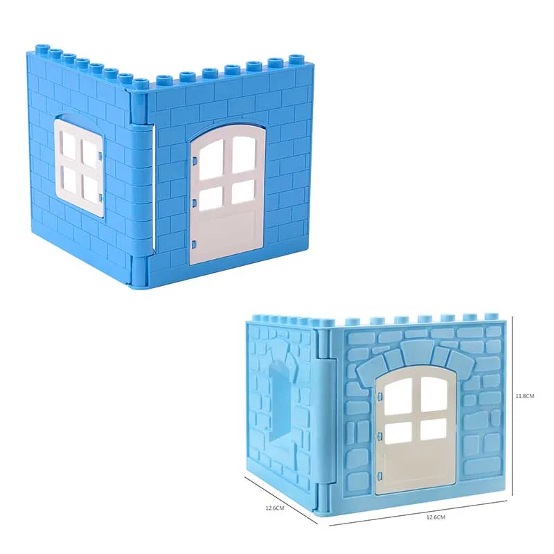 Large Particle Building Blocks House Window Wall Doors Household Accessories Kids Hots Brick Diy Toys For Children Girl Set Gift