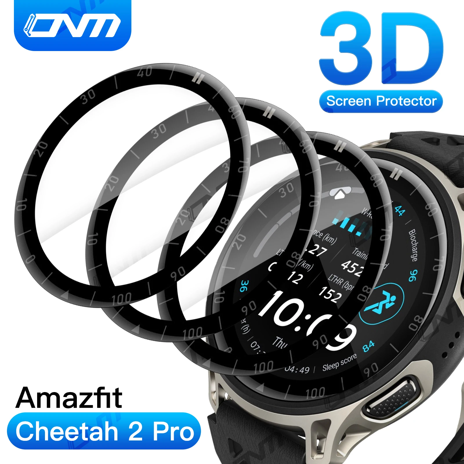 

Screen Protector for Amazfit Cheetah 2 Pro-3D Full Cover 99% HD Anti-scratch Protection Film Bubble-Free Accessories (Not Glass)