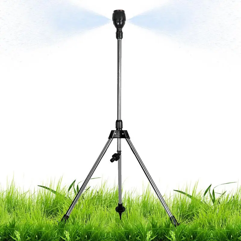 360 Rotary Irrigation Sprinkler Head With Tripod Telescopic Support Automatic Rotating Sprayer Garden Watering Sprinkler Head