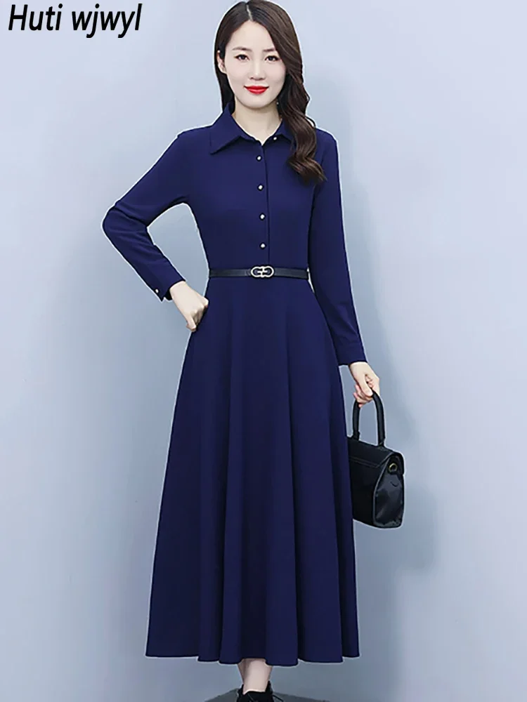 Bodycon Office Lady Shirt Dress for Women Autumn Winter Long Sleeve Casual Long Dress 2024 Korean Fashion Elegant Party Vestidos