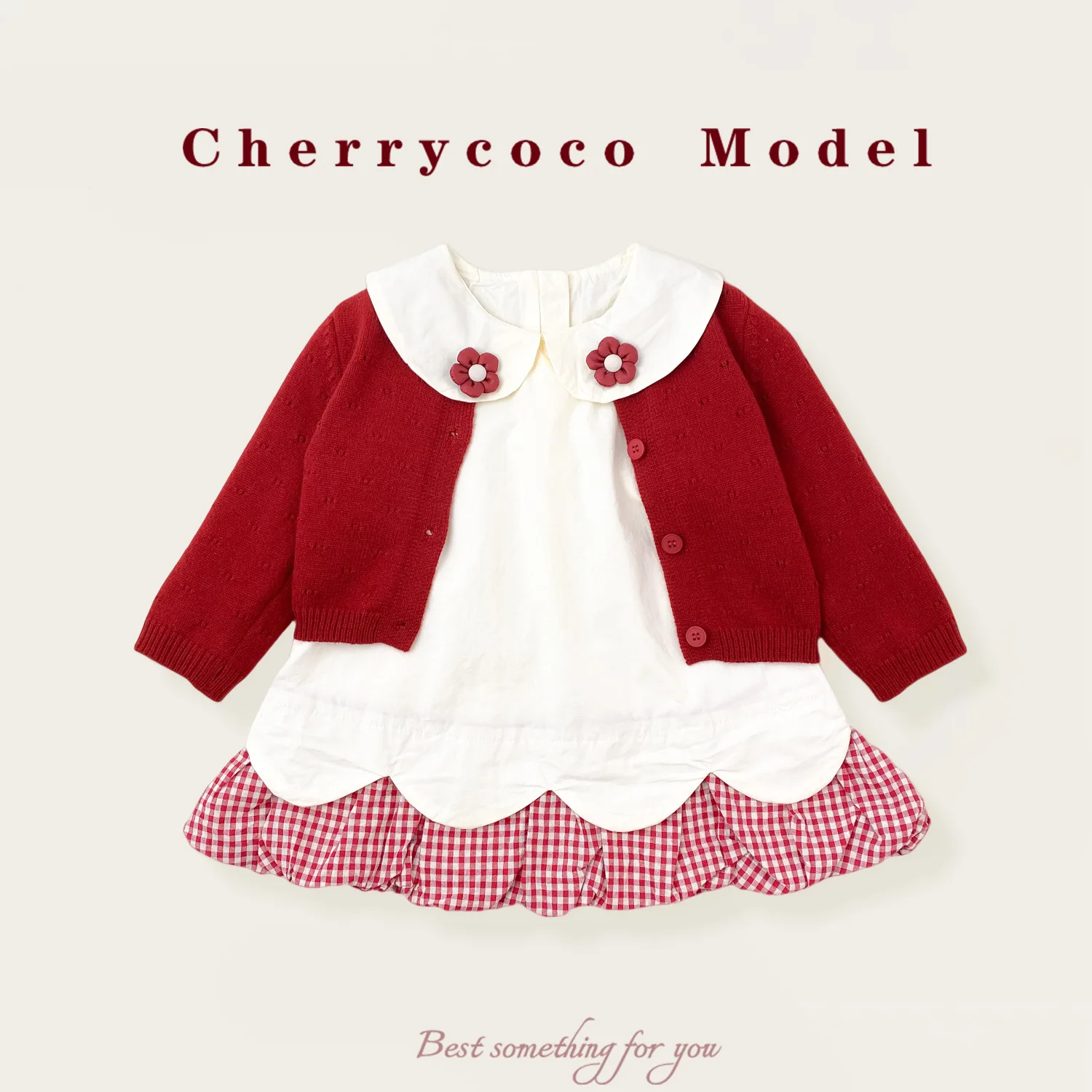 

Girls Dress Set 2025 Autumn Winter New Baby Girl Sweet Princess Dress Knitted Coat Birthday Two Piece Set