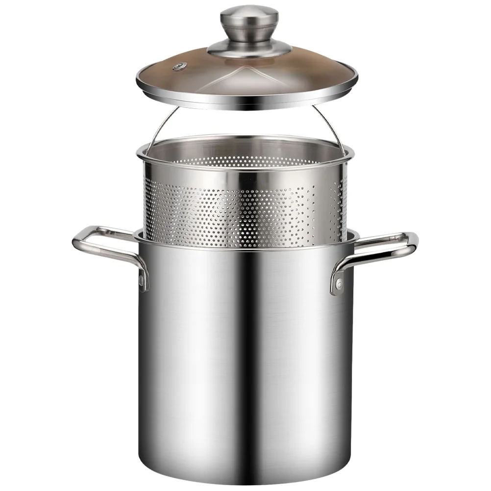 

Stainless Steel Fryer Pot 304 Small Deep Fryer Basket Handle Design Nonstick Portable Household Frying Pan Set Cooking