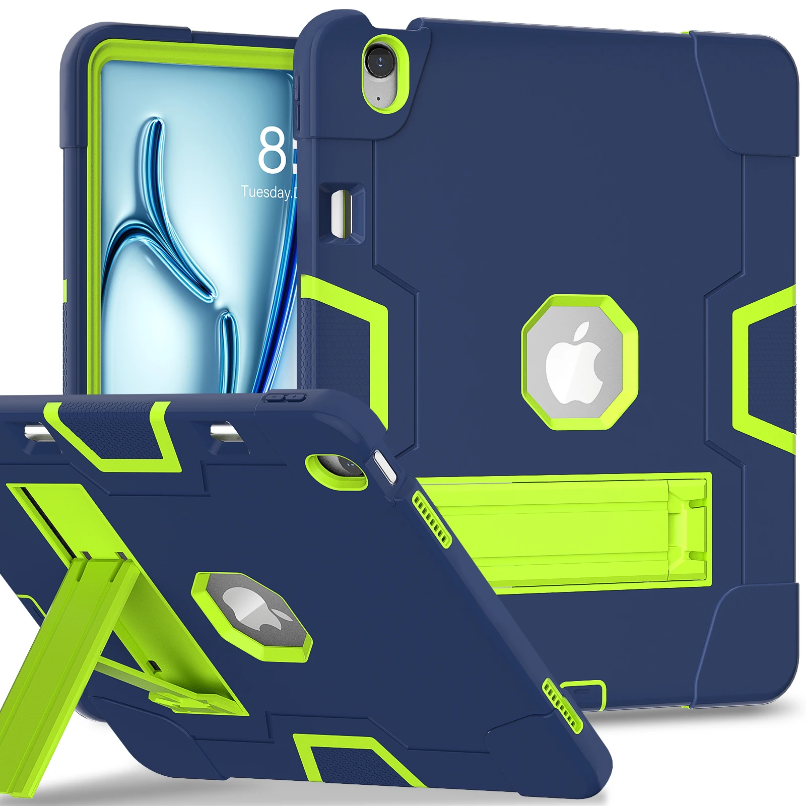 Stand Kids Tablet Case for iPad Air 13 Air11 M2 M3 Pro13 11 M5 M4 mini 7 6 pro 12.9 Cover with Foldable Bracket and pen slot