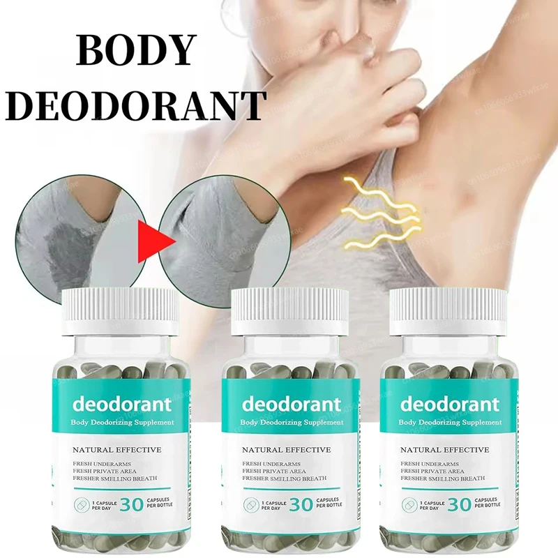 30-300 Cápsulas de Clorofila para Eliminar el Olor Corporal, Aroma Naturalmente Fresco, Aroma Fresco para el Área Íntima, Axilas con Aroma Fresco