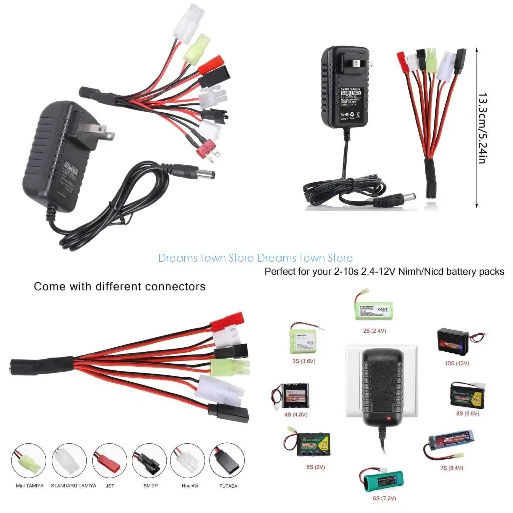 HX6A Intelligent Battery For 2.4V-12V NiMH/NiCD Battery Pack Remote Vehicles 100-240V Input Current Adjustment