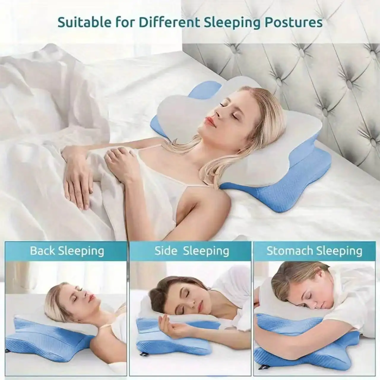 Odorless Orthopedic Memory Foam Neck Pillow Ergonomic Cervical Support for Pain Relief Sleeping Aid - Neck And Shoulder Relief