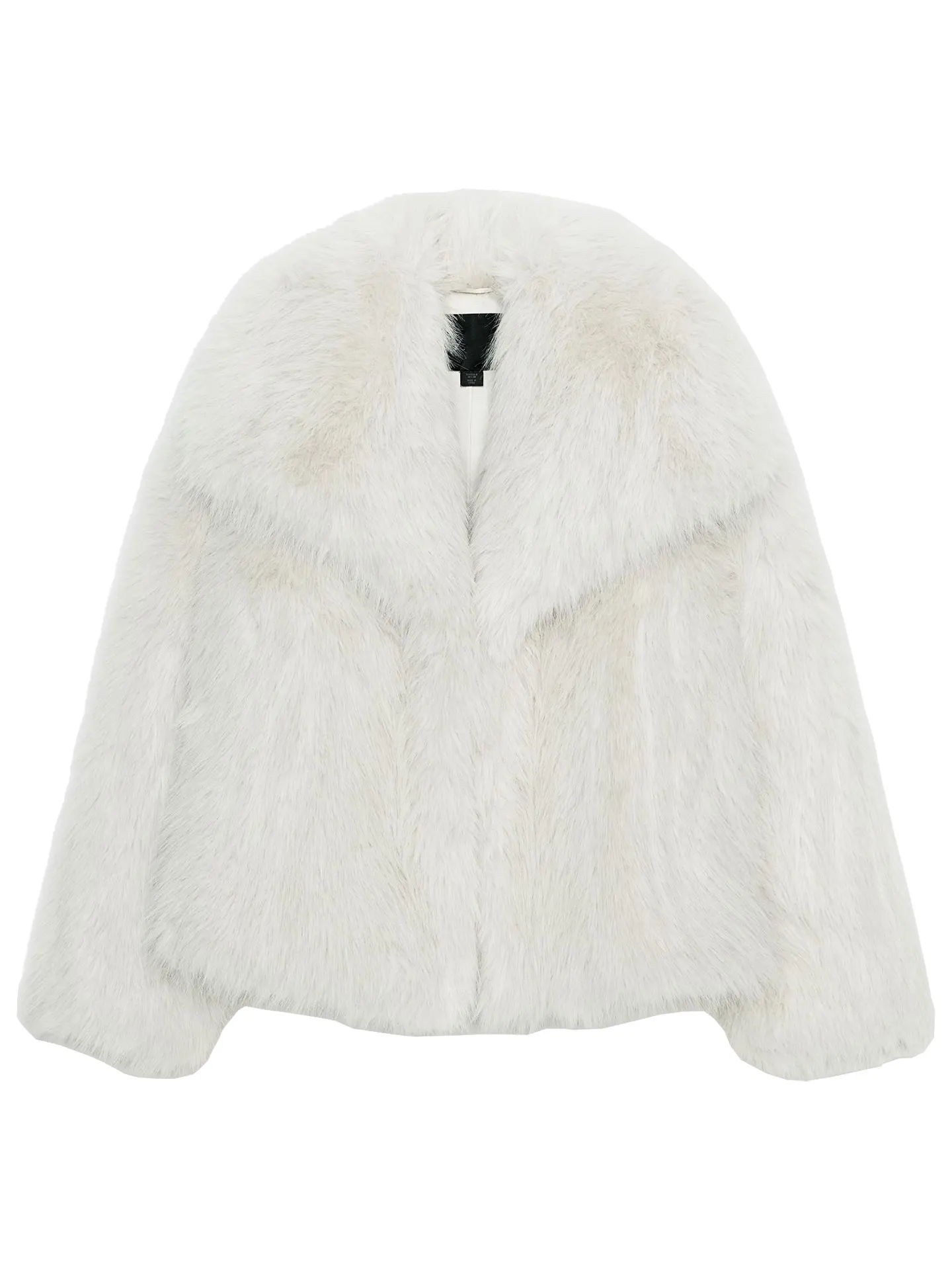 Ele Artificial Fur Effect Jaet for Women ZAPRHA 2025 Autumn New Sle Long Sve Commute Faion Ladies Coat