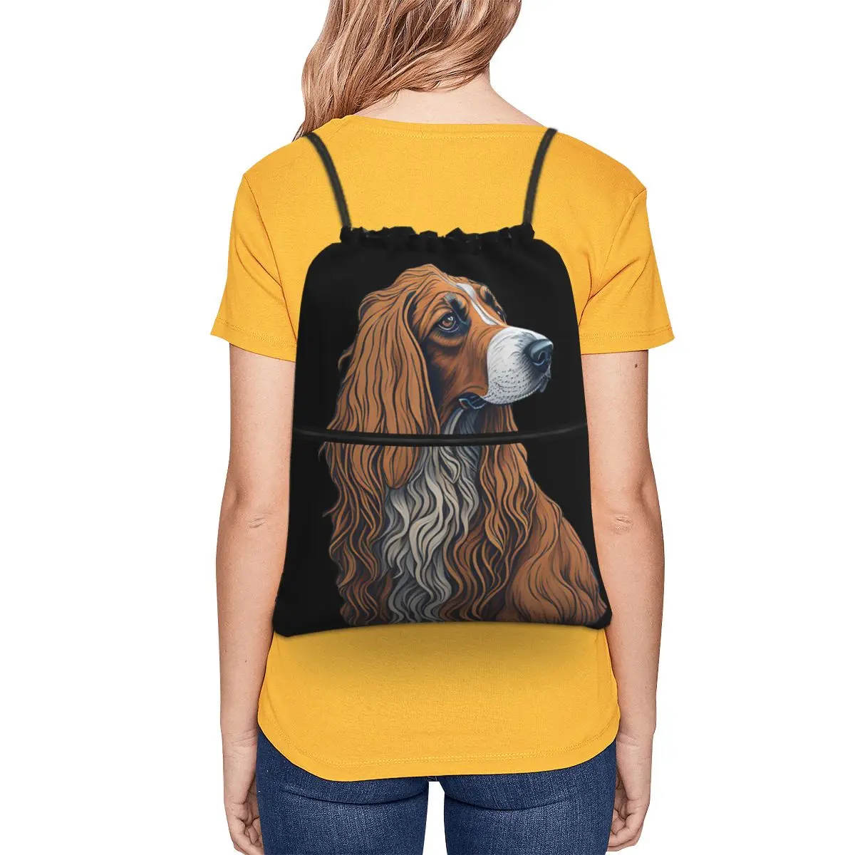 Afghan Hound (Stiker dan cetakan) ransel tas tali serut mode bundel tas sepatu saku untuk siswa sekolah