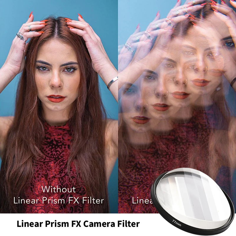 

Linear Special Effects Camera Filter Prism Image Separation Repetition Image Camera SLR Lens Accessories Video Props 77mm