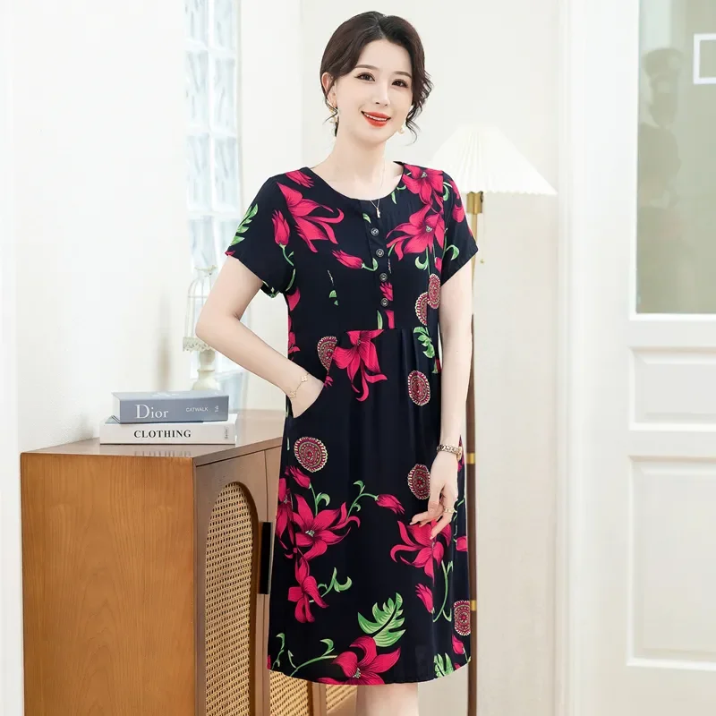 

Женское черное платье миди с цветочным принтом, короткими рукавами, на пуговицах спереди, повседневное, свободного кроя, с карманами