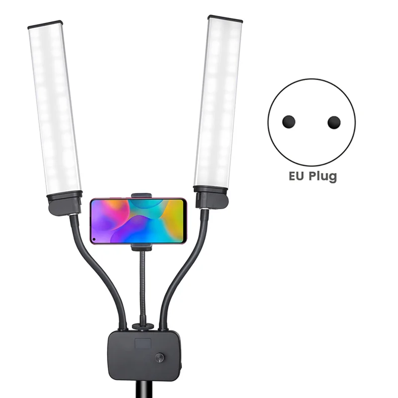 ABGN แขนคู่ LED เติมหรี่แสงได้ความงามไฟ LED วิดีโอ 2700 K-5600 K 2 โหมด 45 W การถ่ายภาพสดสตรีมมิ่ง