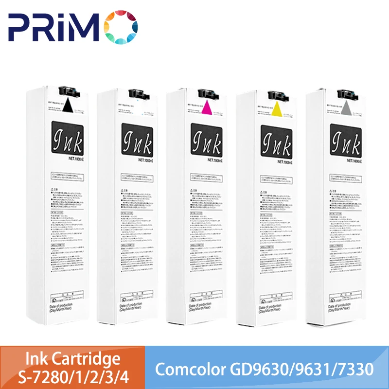 

S-7280 S-7281 S-7282 S-7283 S-7284UA 5Colors Ink Cartridge Compatible for Riso Comcolor GD9630 GD9631 GD7330