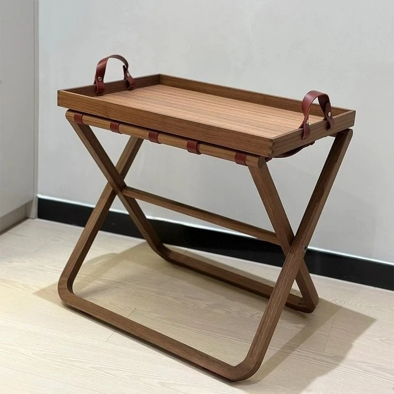 

Nordic designer solid wood folding side table, modern simple, light luxury, high-end home coffee table side tabl