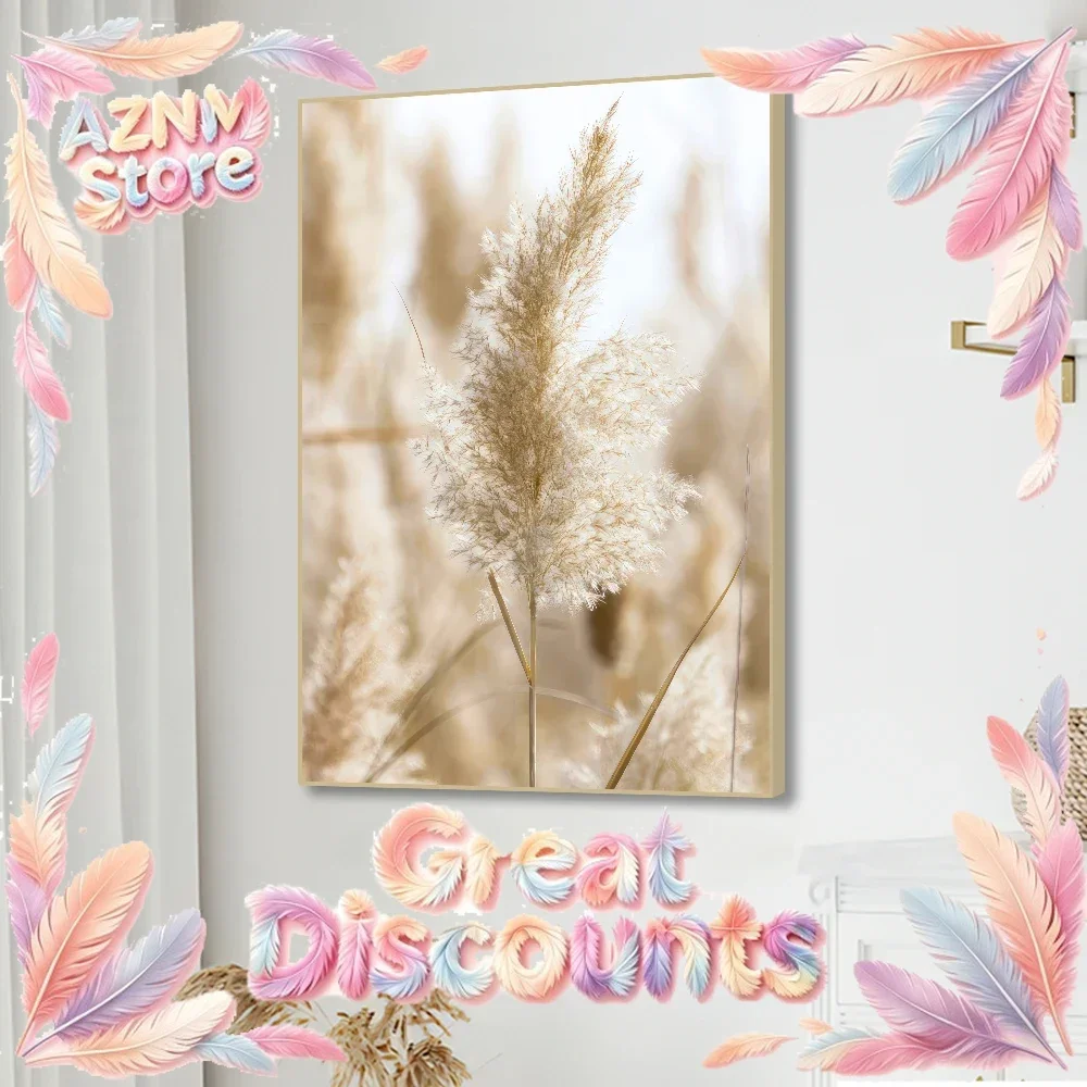 2026 Sea Lake Bridge Canvas Painting Autumn Scenery Beach Poster Beige Leaf Reed Wall Art Print Nordic Wall Pictures Home Decor