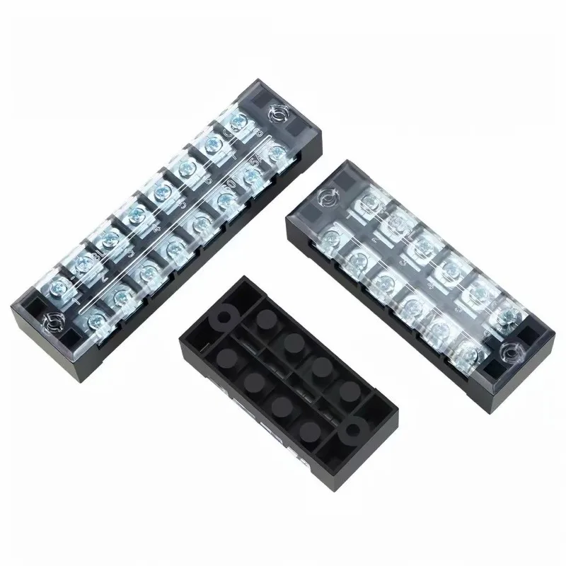 15A 600V Dual Row Barrier Screw Terminal Block WireWiring Harness Connector TB Series 3 4 5 6 8 10 12