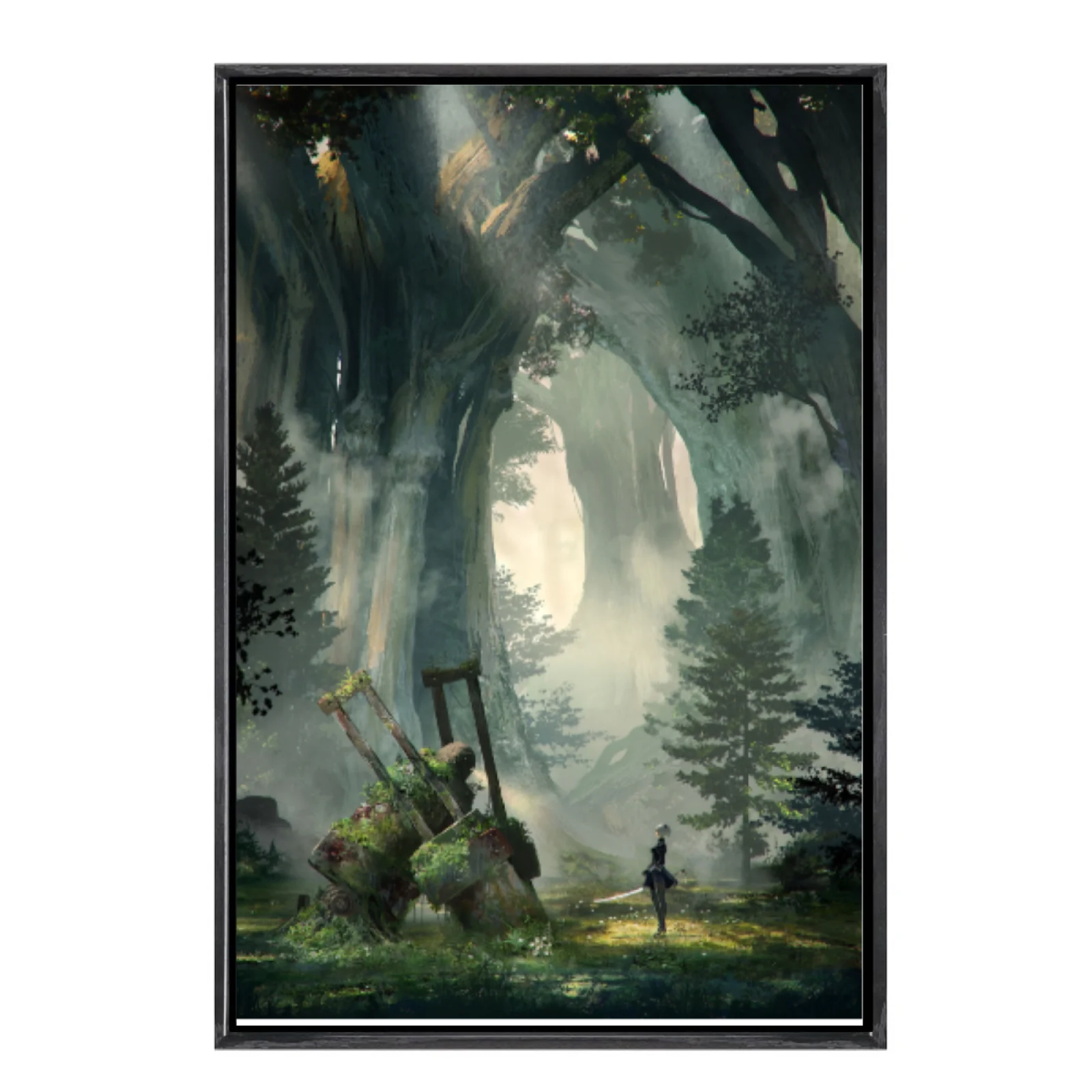 

Японская манга, многоразмерный холст, постер в двойной рамке, настенное искусство, Nier Automata, домашний декор для гостиной, спальни