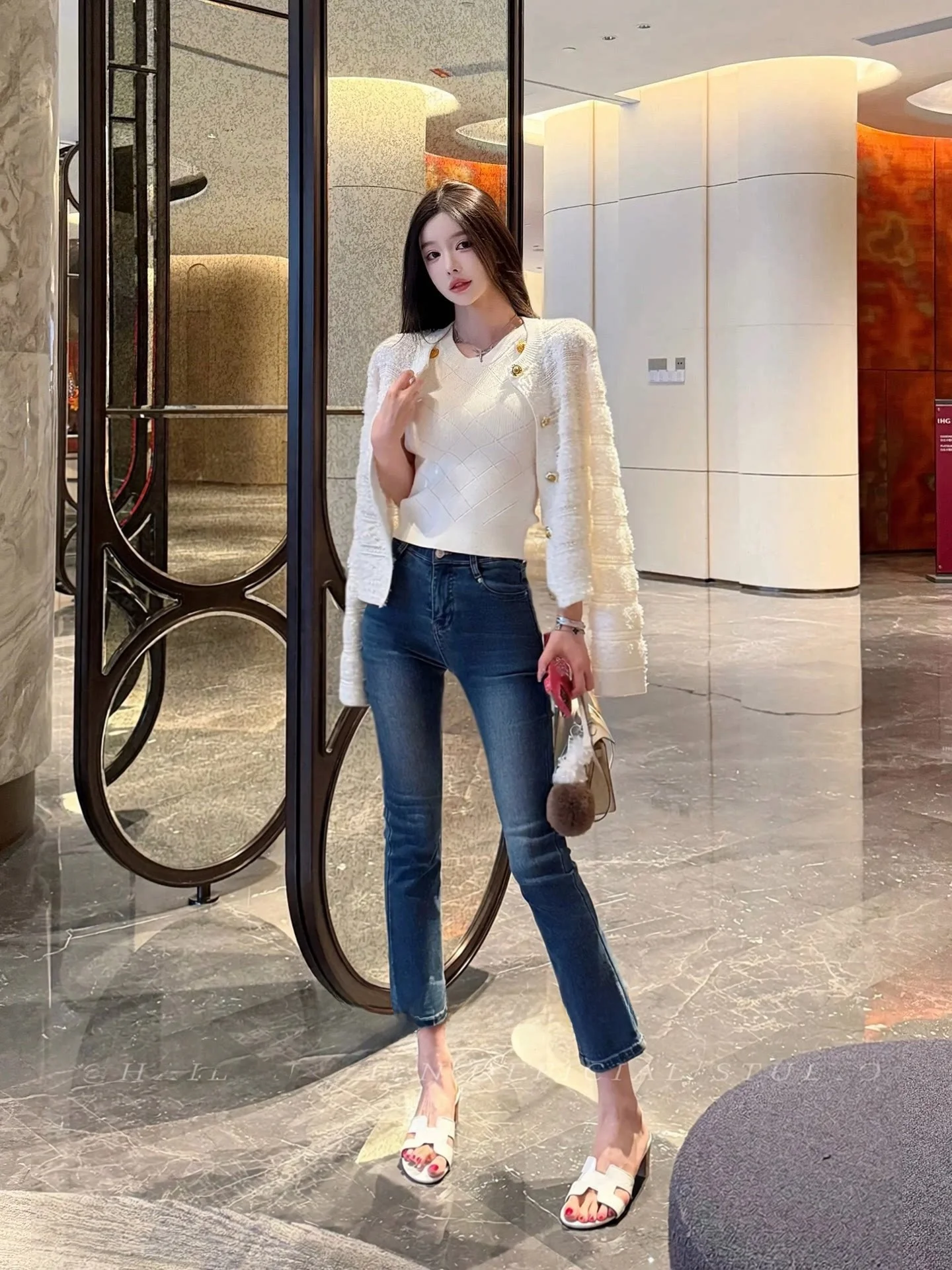 Slimming High Waist Straight Leg Jeans Women's Korean Sle Spring Hot Girl Blue Tight Leggings Hip Lifting Butt Enhancing
