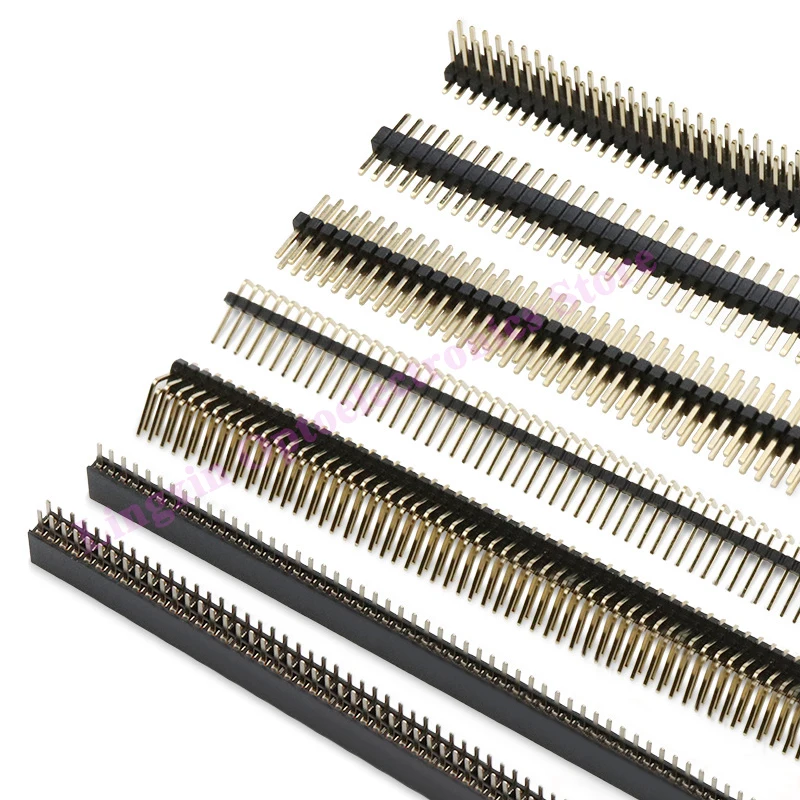 10Pcs 1.27Mm Toonhoogte Enkele Rij Dubbele Rij Mannelijke Pin Vrouwelijke Connector Socket Patch Rechte Naald Gebogen Naald Rij pin Rij Vrouwelijke