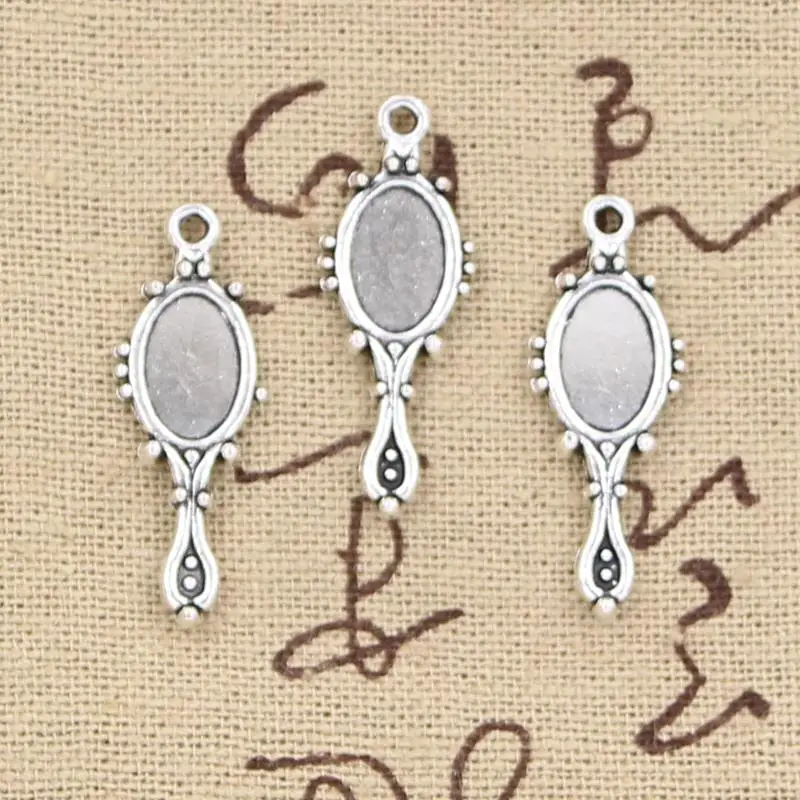 30 sztuk Charms diabeł lustro 27x9mm antyczne srebro kolorowy platerowany wisiorki dokonywanie DIY Handmade tybetański srebrny kolor biżuteria — zdjęcie 2