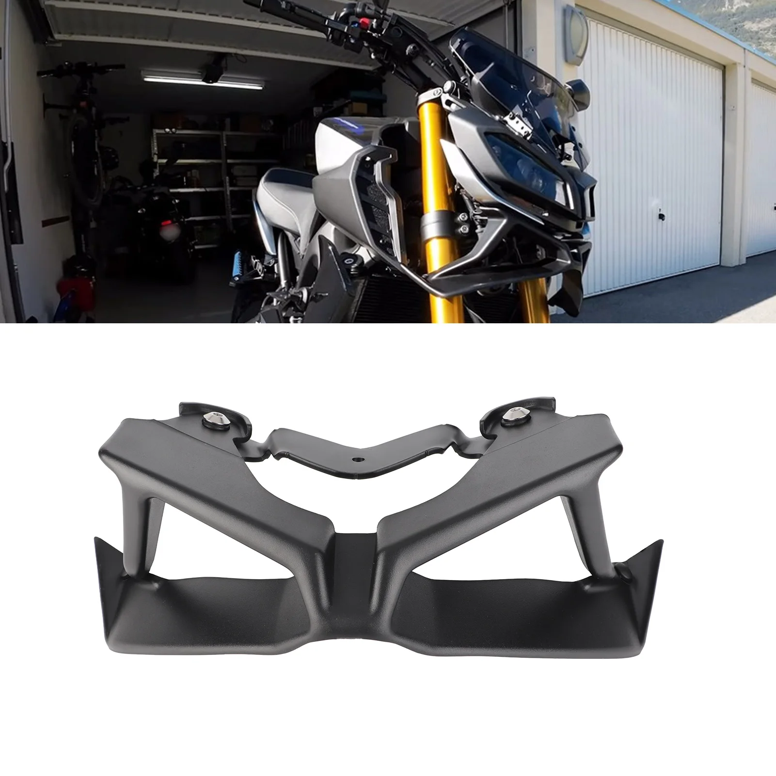 

Motorcycle Aerodynamic Wing Motorcycle Naked Front Spoiler Downforce Spoiler Aerodynamic Wing for MT‑09 2017 to 2020 Black