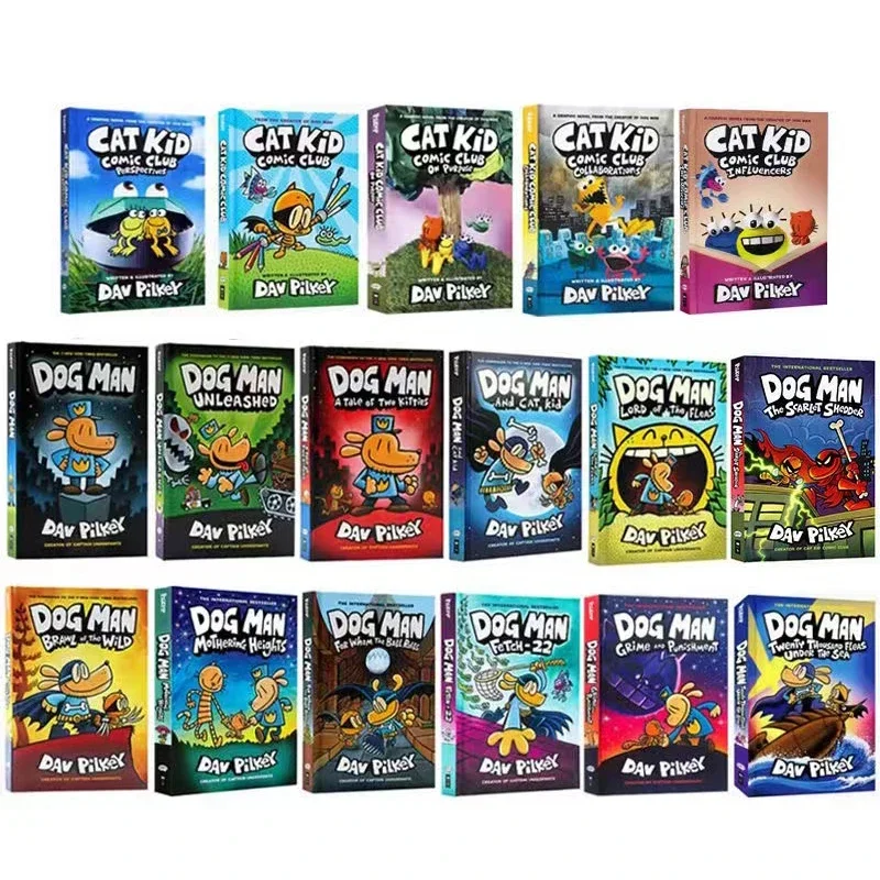 17 Books/Set Hardcover The Adventures of Dog Man The Epic Collection English Kids Child Hilarious Humor Novel Manga Comic Book