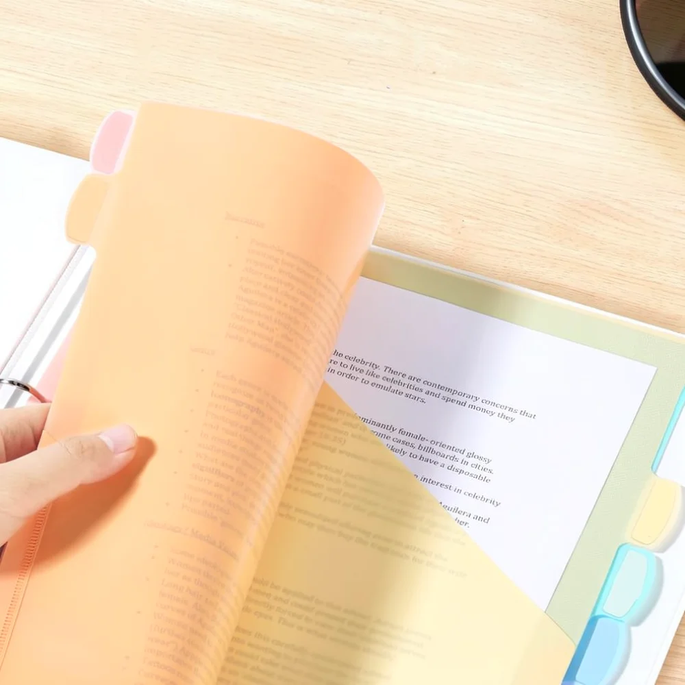 Macaron PP Plastic A4 Binder Index Dividers Loose Leaf File Folder Organizer Document Protector Storage Accessories