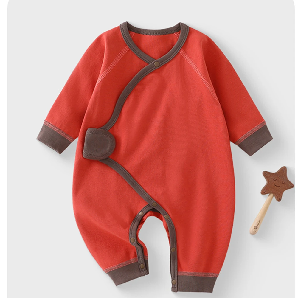 

Детские комбинезоны для новорожденных на весну-осень, 100% хлопок, для девочек и мальчиков, с длинным рукавом