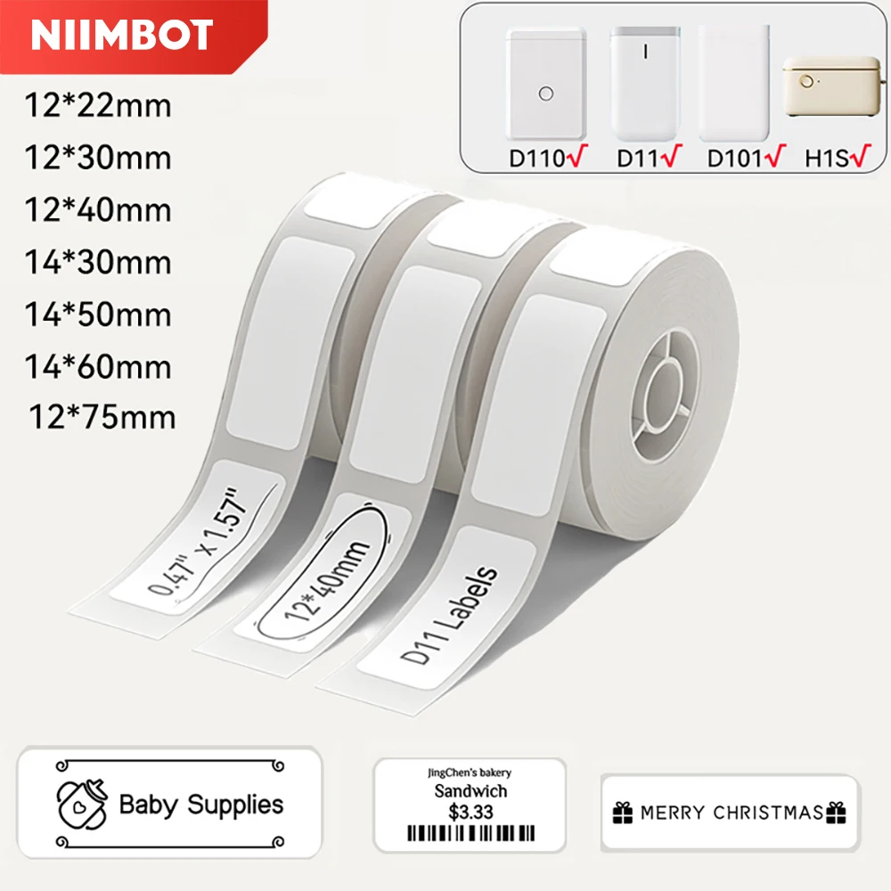 Waterproof Label Paper Anti-Oil Printing Label Price Tape Scratch-Resistant Label Sticker for Niimbot D11 D110 D101 H1S