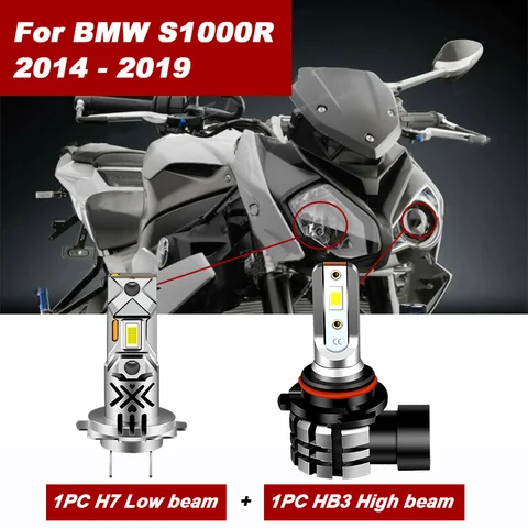 2 шт. светодиодные лампы для мотоциклетных фар для BMW S1000R 2014 2015 2016 2017 2018 2019 6000K 60W лампы двигателя Plug and Play Canbus