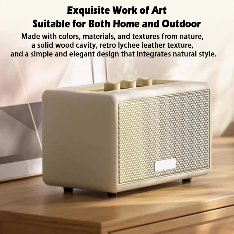 W100 Bluetooth 5.3 Speaker 24-Hour Play Time,  Portable Bluetooth Speaker Wireless Elegant Retro Bluetooth Speaker