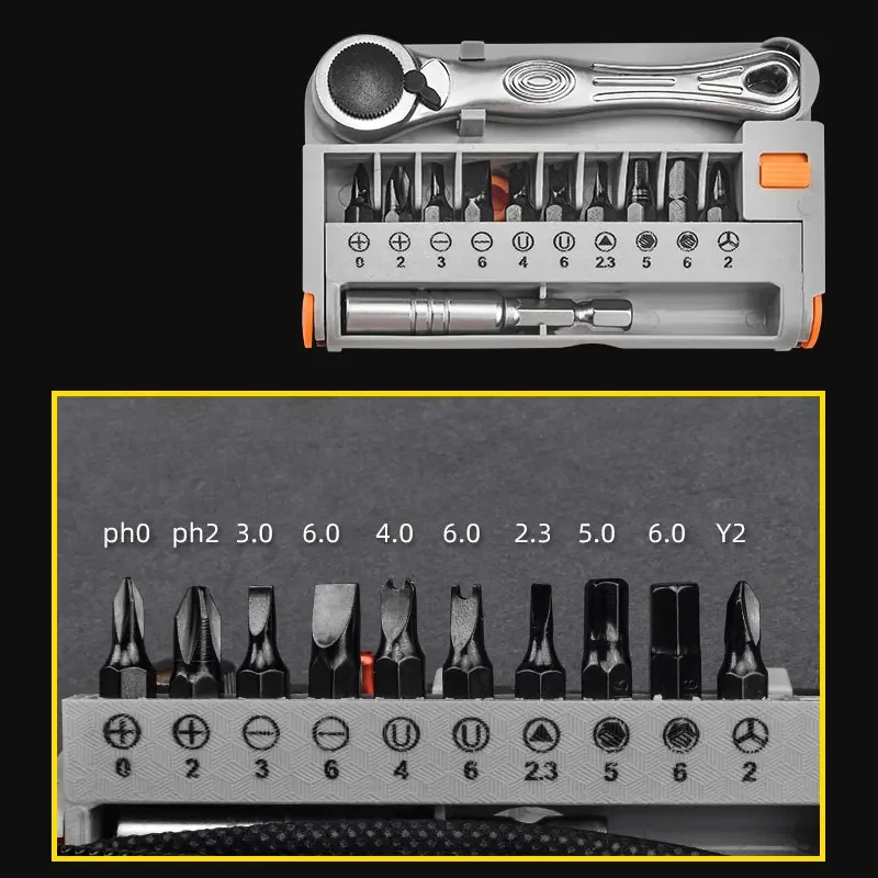 Multifunctional EDC Combination Two-way Ratchet Wrench Tool Set Convenient Outdoor Emergency Multi-purpose Combination Equipment