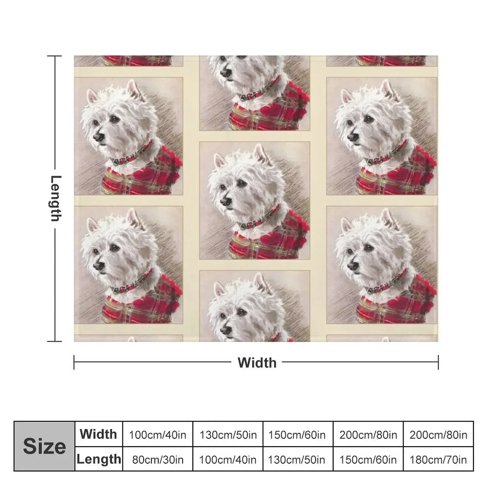 Scottish Highland Westie Dog Throw Blanket Custom Heavy Blankets