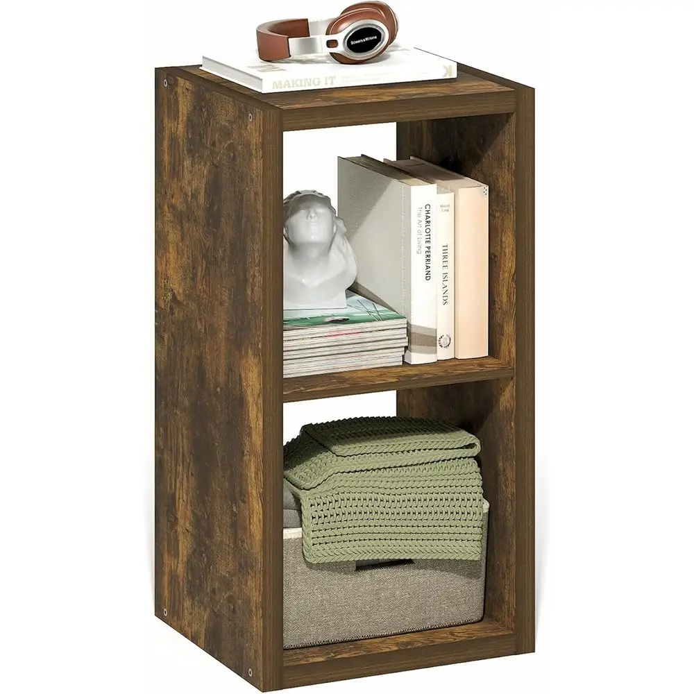 

Cubicle Book Shelf, 2-Cube Bookshelf, Extra Thick Frame Horizontally & Vertically Reversible Bookcase with Open Back, 14.6" x 16