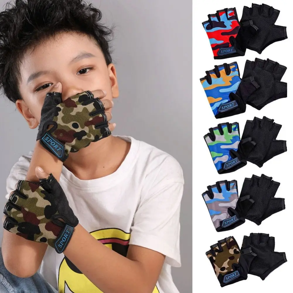 Cycling Gloves Half Finger Bicycle Gloves High Elastic Non-slip Bike Gloves  Children\'s Bike Gloves Riding Equipment