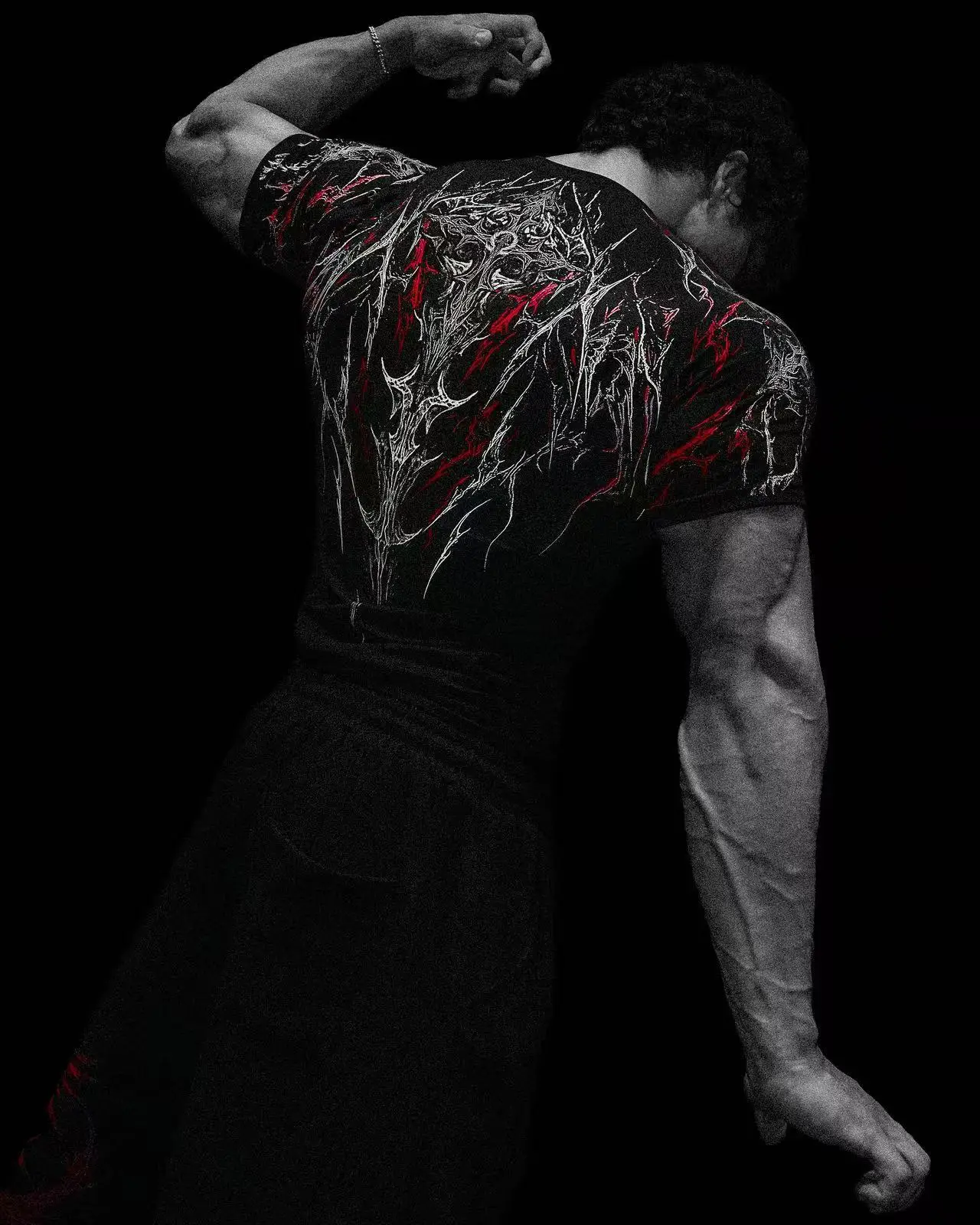 Black white red