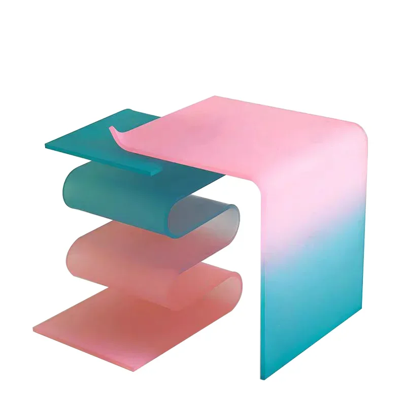 

Персонализированный журнальный столик, схема градиентного цвета, акриловый край несколько художественных цветов, креативная прикроватная тумбочка.