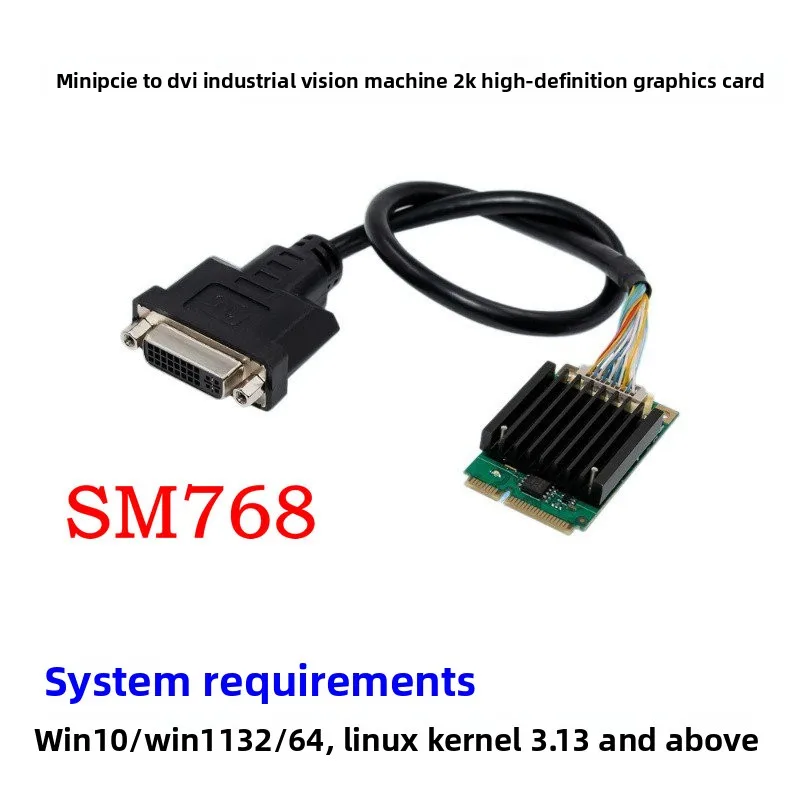 Mini PCIE SM768 Industrial Embedded GPU 2K DVI Graphics Card MPCIE For Server Embedded Multimedia Video Controller