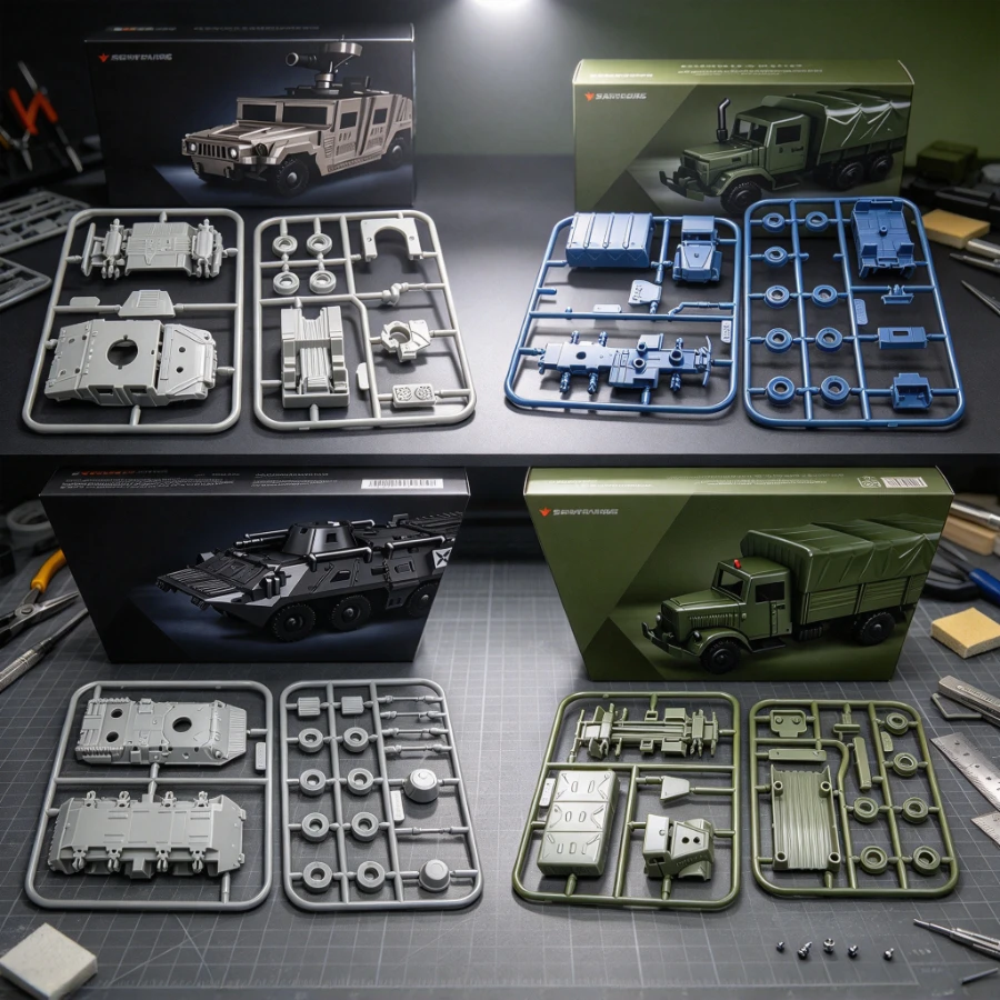 6/4pcs DIY Special Operations Vehicle Model Kit, Armored Military Vehicle, Desktop Display Decor, Collectible Gift