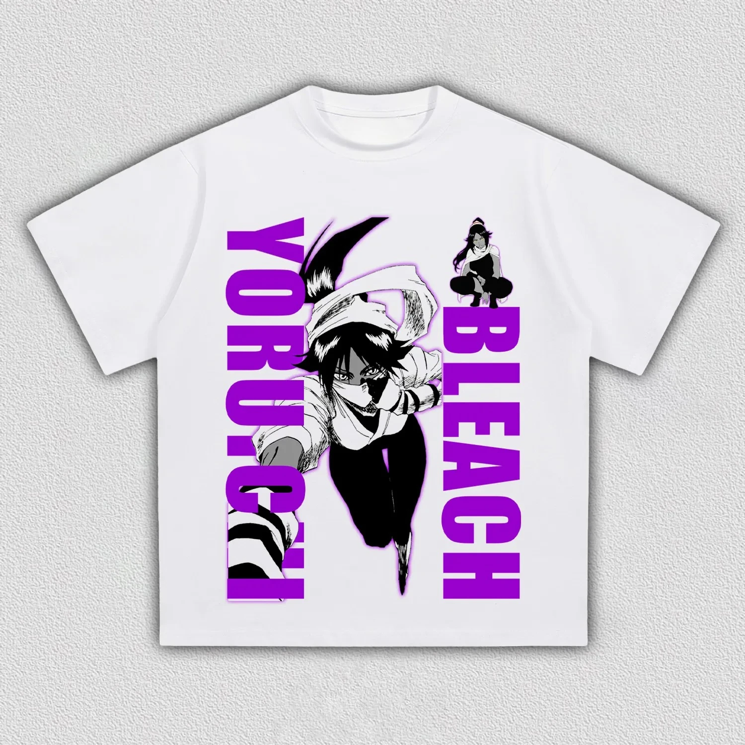 BLEACH Yoruichi Shihoin Manga T Shirt Vintage Japanese Anime Unisex Casual Short Sleeve Crew Neck Retro Streetwear Tee Tops