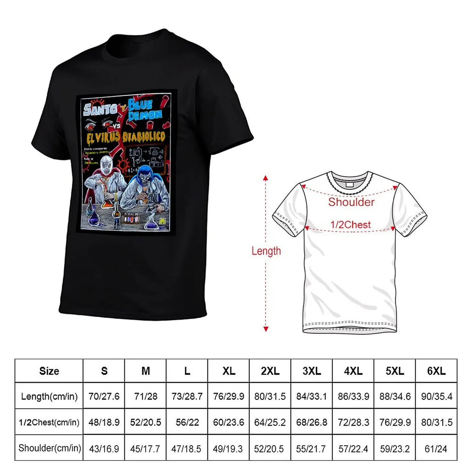 Santo Y Blue Demon vs El Virus Diabolico T-Shirt luxury designer luxury t-shirt t shirt men