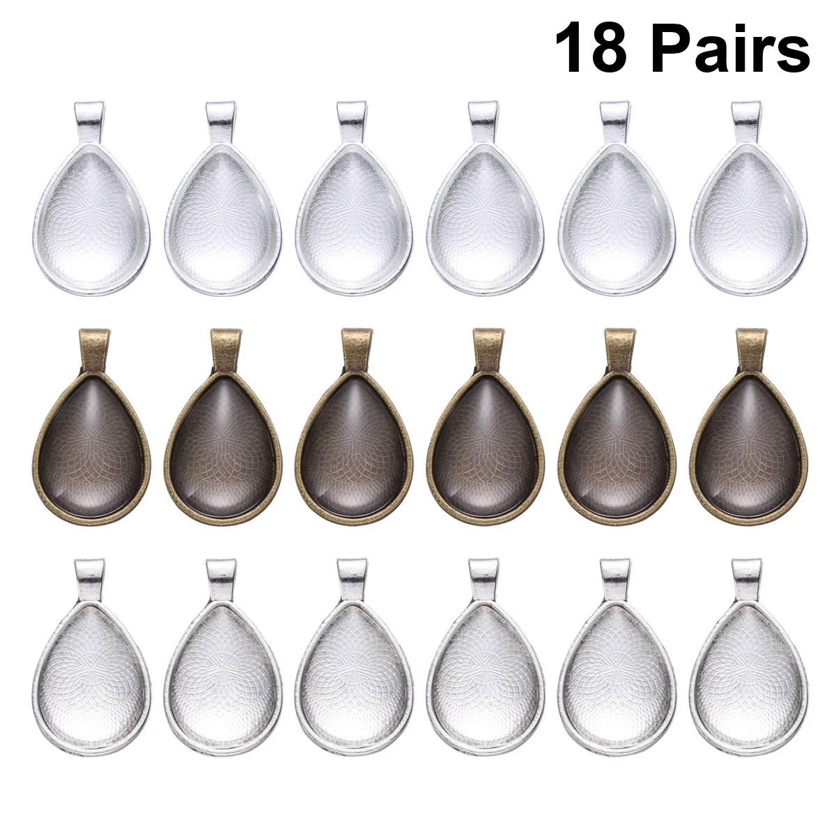 

36Pcs Jewelry Making Accessories DIY Bezel Pendant Trays Craft Kits for Resin Photo Cameo Pendants Copper Plating Tray