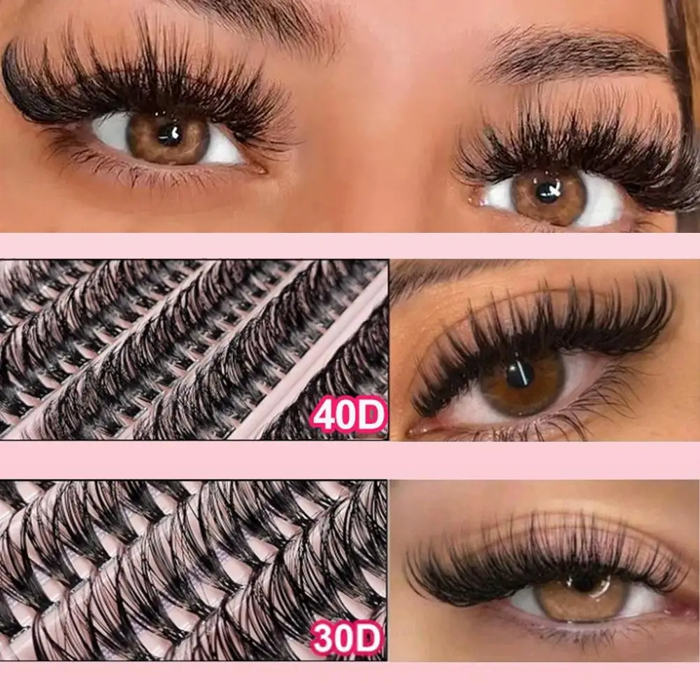 Pestañas individuales, pestañas en racimo, aspecto Natural, pestañas largas mezcladas, bandeja DIY, extensión de pestañas, grupos de volumen, pestañas B6T0