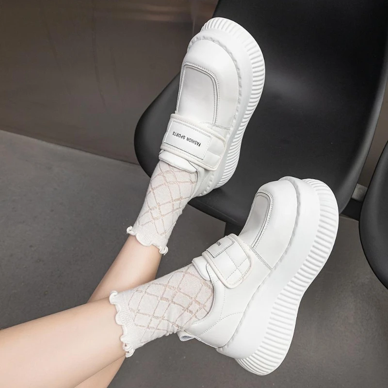 ​2025 Spring and Autumn New Women's Chunky Sole Shoes Preppy Style Height-Enhancing Retro Clunky Sneakers​ Fashion Footwear