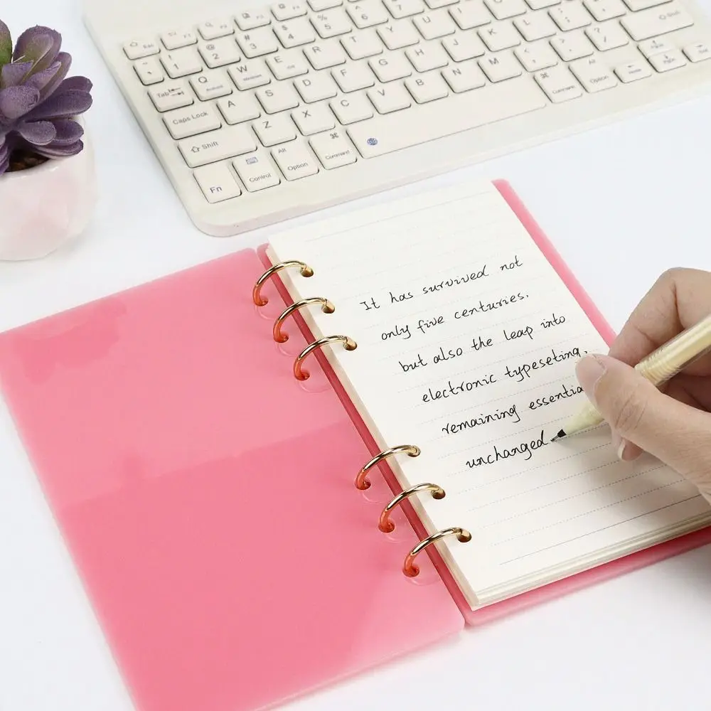 Acrylic A6 Notebook Cover Glitter Office Stationery Supplies Binder Notebook Shell Transparent Loose-leaf Notebook Shell