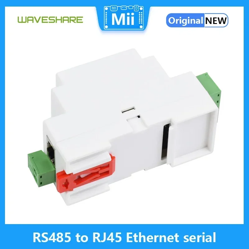 Waveshare RS485 to RJ45 Ethernet, Industrial serial server, TCP/IP to serial, rail-mount support, with POE function(optional)