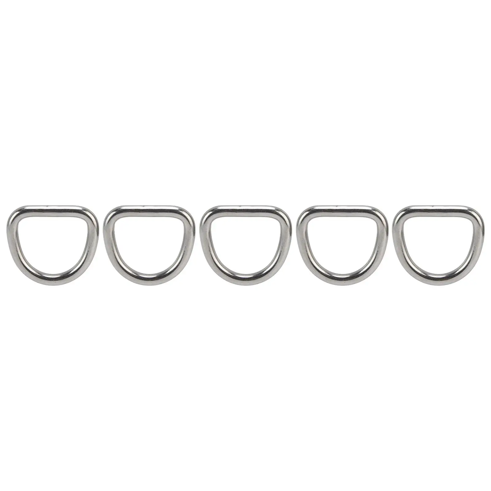 5 Pack 316 Stainless Steel D Rings - Seamless Semicircle Buckle Hardware Accessories 6x33x30mm