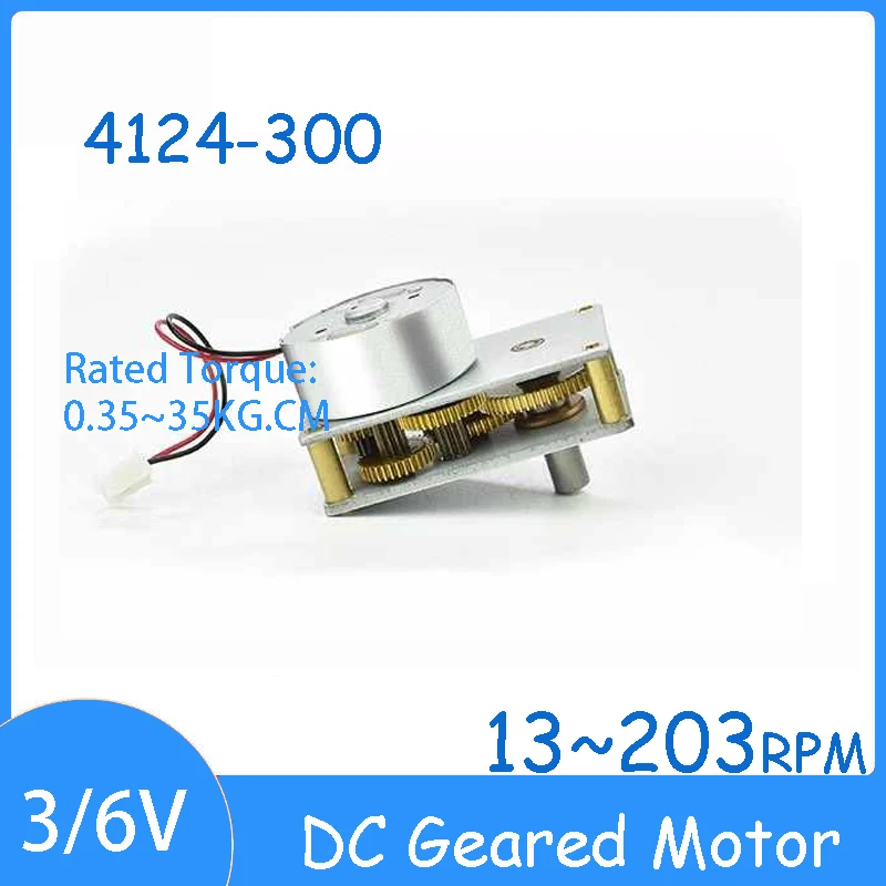 

3V 6V DC Geared Motor 13~203RPM Full Metal Gearbox Adjustable Speed 1.5W 0.7W 0.4-4.5Kg.cm Large Torque Valve Motor 4124-300