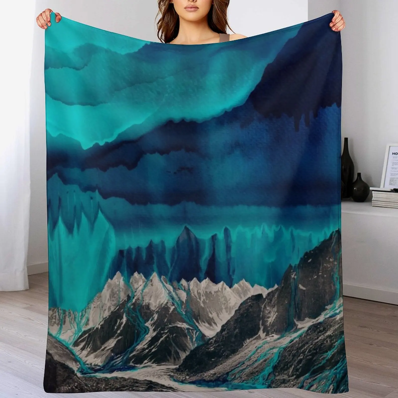 Skyfall, Melting Blue Mountain Clouds Throw Blanket Kid'S Hairys Blankets